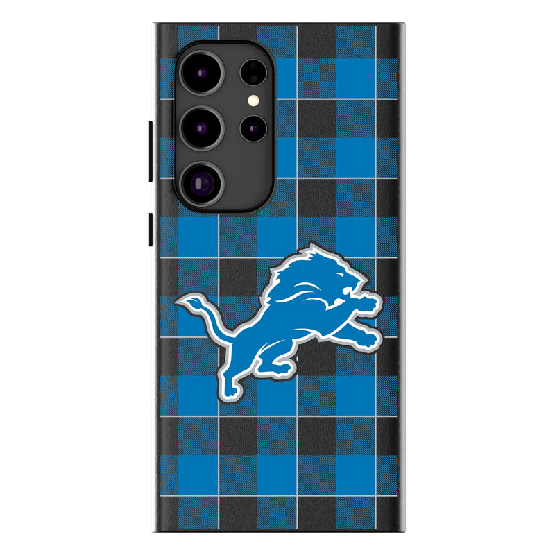 Detroit Lions Plaid Galaxy MagSafe Compatible Phone Case