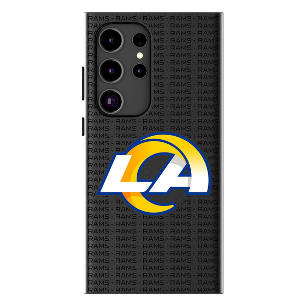 Los Angeles Rams Text Backdrop Galaxy MagSafe Compatible Phone Case