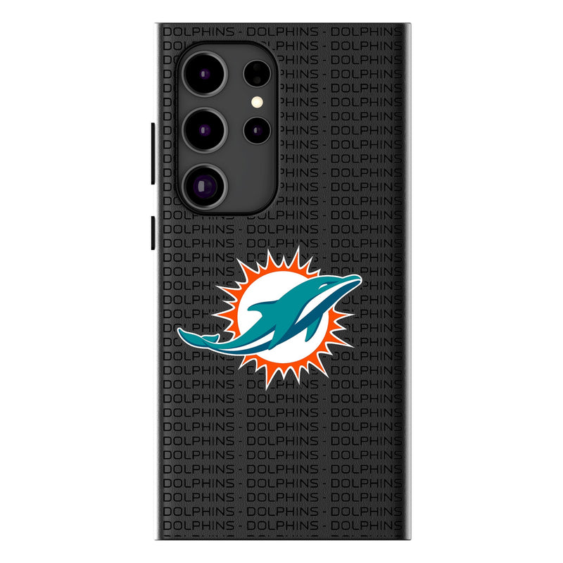 Miami Dolphins Text Backdrop Galaxy MagSafe Compatible Phone Case