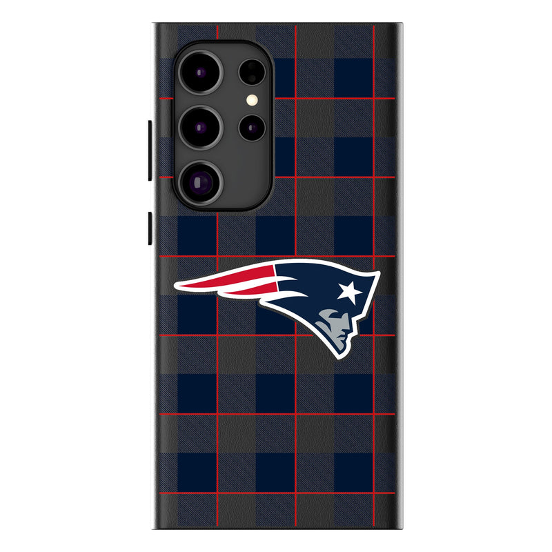 New England Patriots Plaid Galaxy MagSafe Compatible Phone Case