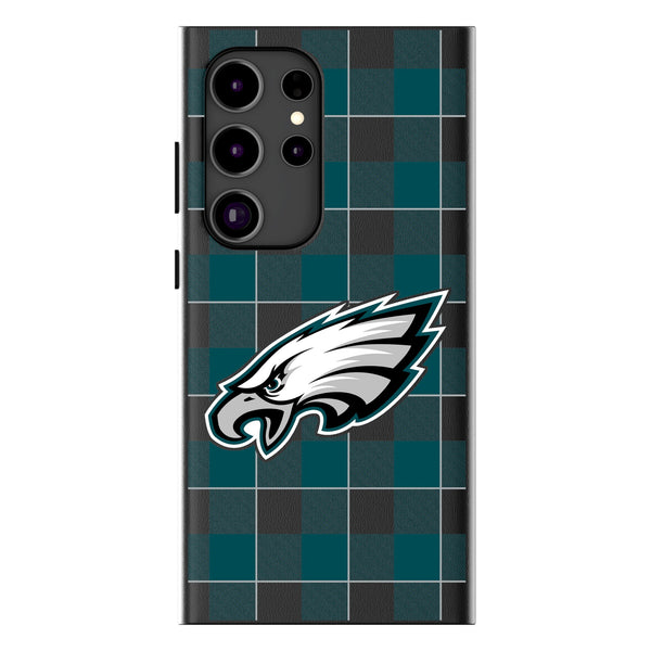 Philadelphia Eagles Plaid Galaxy MagSafe Compatible Phone Case for Samsung Galaxy