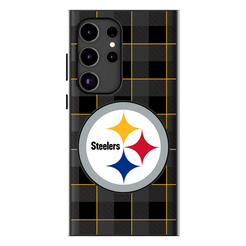 Pittsburgh Steelers Plaid Galaxy MagSafe Compatible Phone Case