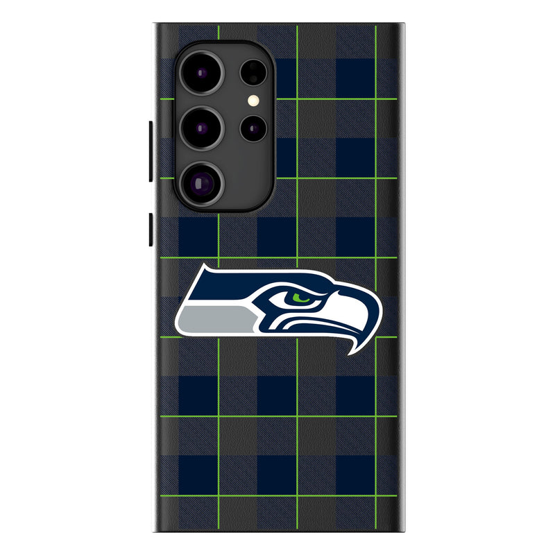 Seattle Seahawks Plaid Galaxy MagSafe Compatible Phone Case