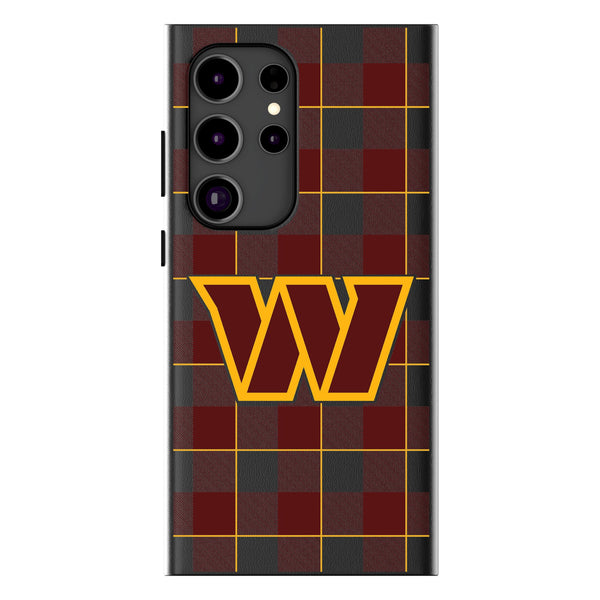 Washington Commanders Plaid Galaxy MagSafe Compatible Phone Case for Samsung Galaxy