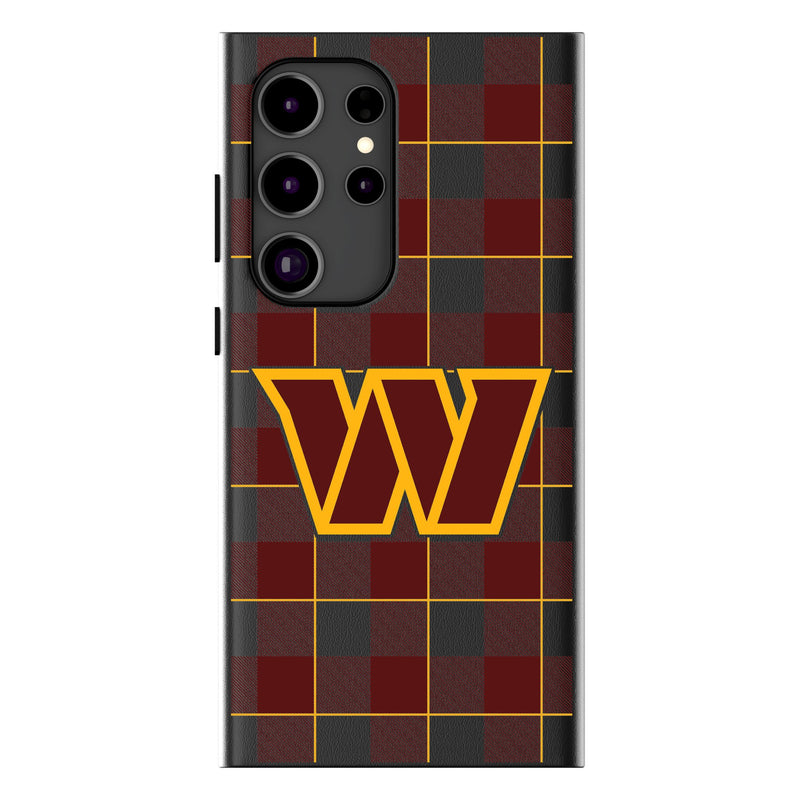 Washington Commanders Plaid Galaxy MagSafe Compatible Phone Case for Samsung Galaxy