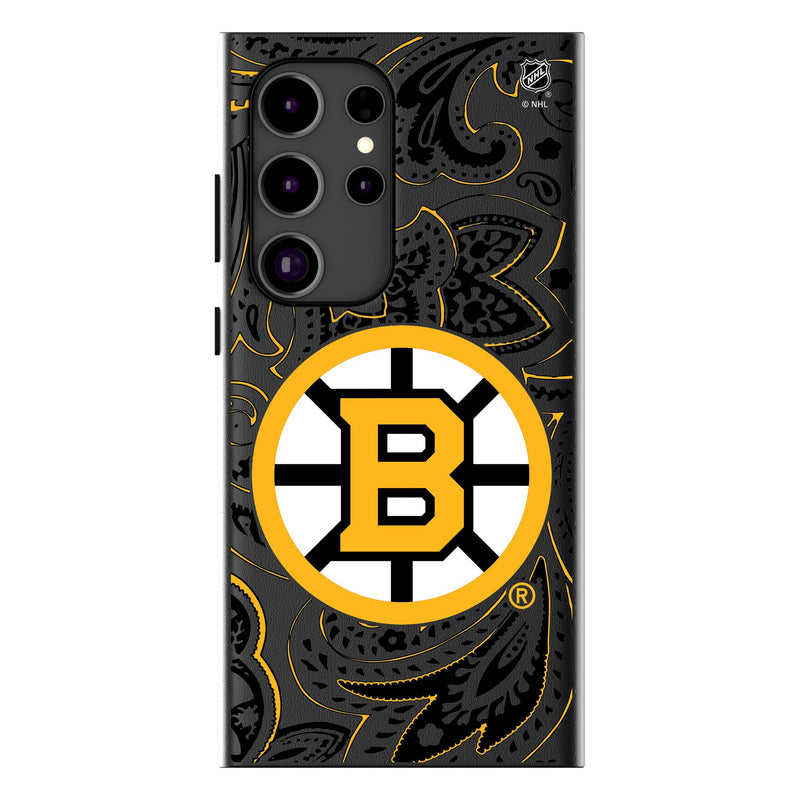 Boston Bruins Paisley Galaxy MagSafe Compatible Phone Case for Samsung Galaxy