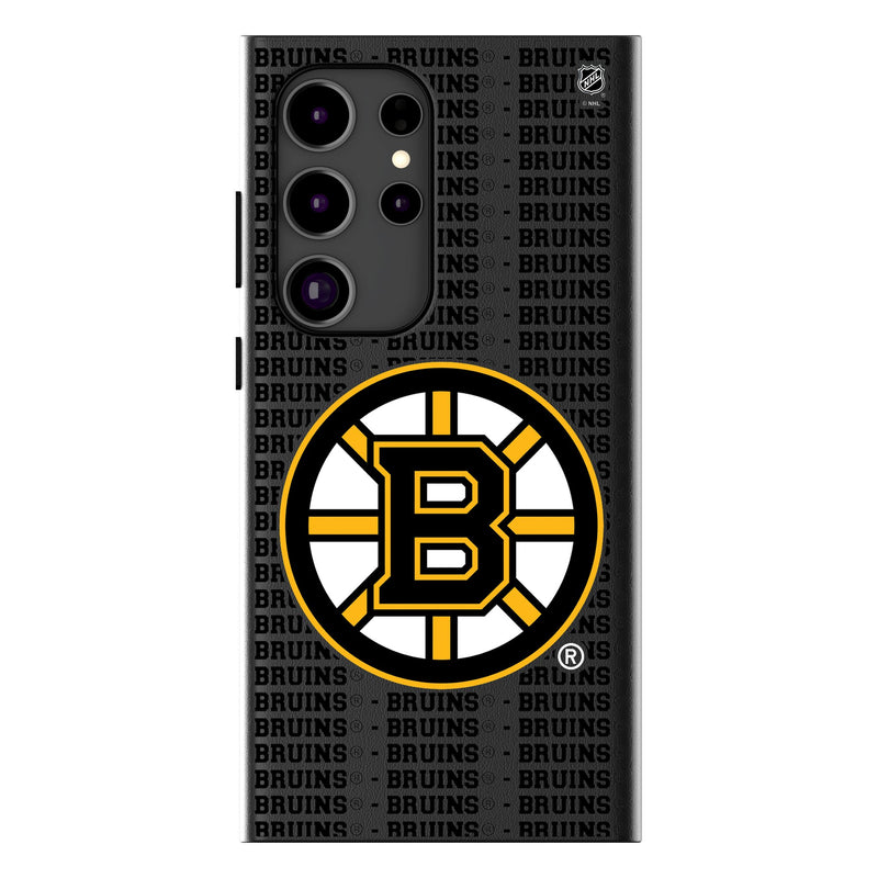 Boston Bruins Text Backdrop Galaxy MagSafe Compatible Phone Case