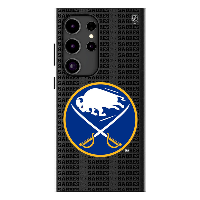 Buffalo Sabres Text Backdrop Galaxy MagSafe Compatible Phone Case