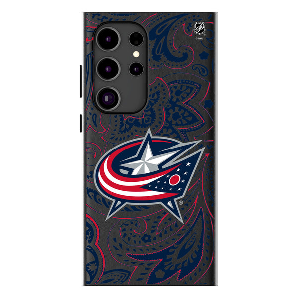 Columbus Blue Jackets Paisley Galaxy MagSafe Compatible Phone Case