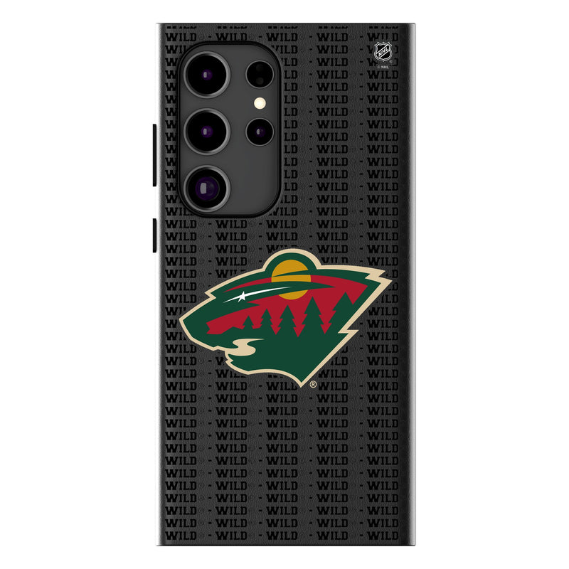 Minnesota Wild Text Backdrop Galaxy MagSafe Compatible Phone Case