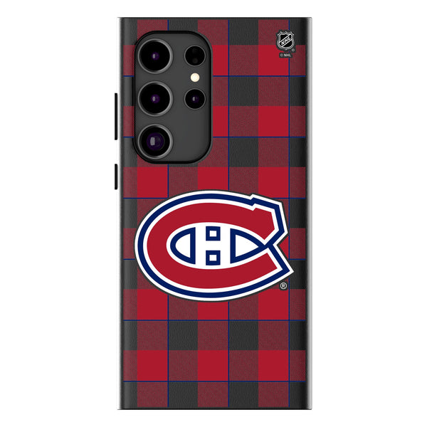 Montreal Canadiens Plaid Galaxy MagSafe Compatible Phone Case