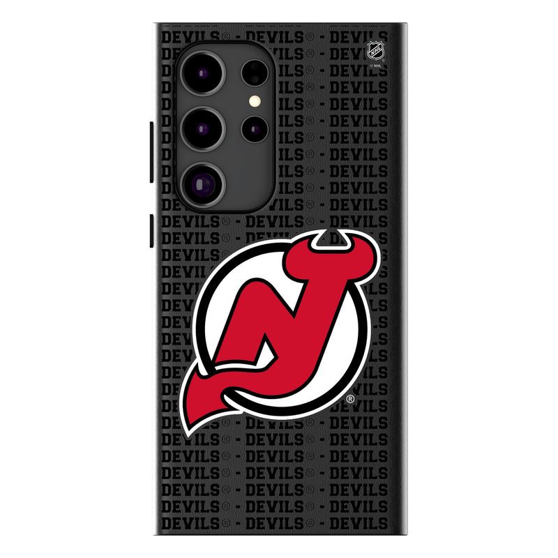 New Jersey Devils Text Backdrop Galaxy MagSafe Compatible Phone Case