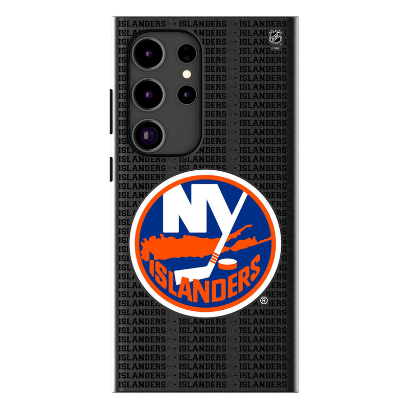 New York Islanders Text Backdrop Galaxy MagSafe Compatible Phone Case