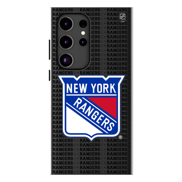 New York Rangers Text Backdrop Galaxy MagSafe Compatible Phone Case