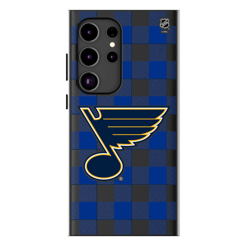 St. Louis Blues Plaid Galaxy MagSafe Compatible Phone Case