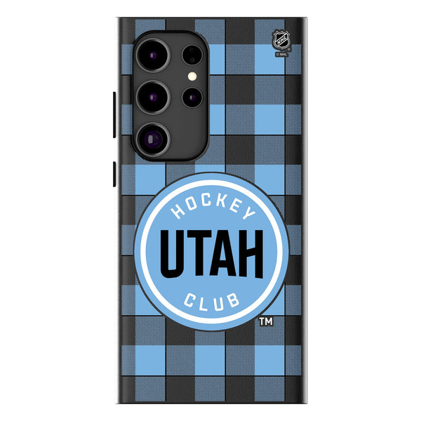 Utah Hockey Club Plaid Galaxy MagSafe Compatible Phone Case for Samsung Galaxy