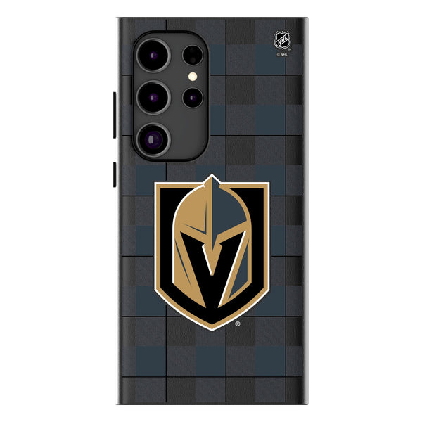 Vegas Golden Knights Plaid Galaxy MagSafe Compatible Phone Case