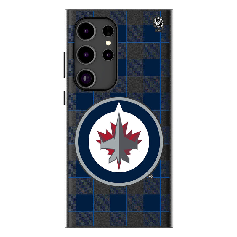 Winnipeg Jets Plaid Galaxy MagSafe Compatible Phone Case