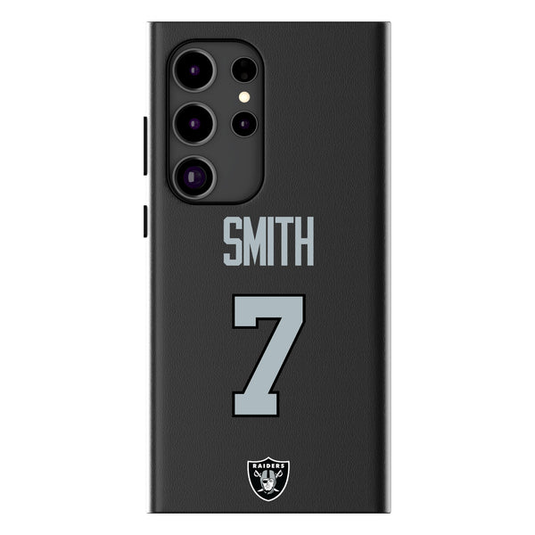 Geno Smith Las Vegas Raiders 7 Game Tactic Galaxy MagSafe Compatible Phone Case for Samsung Galaxy