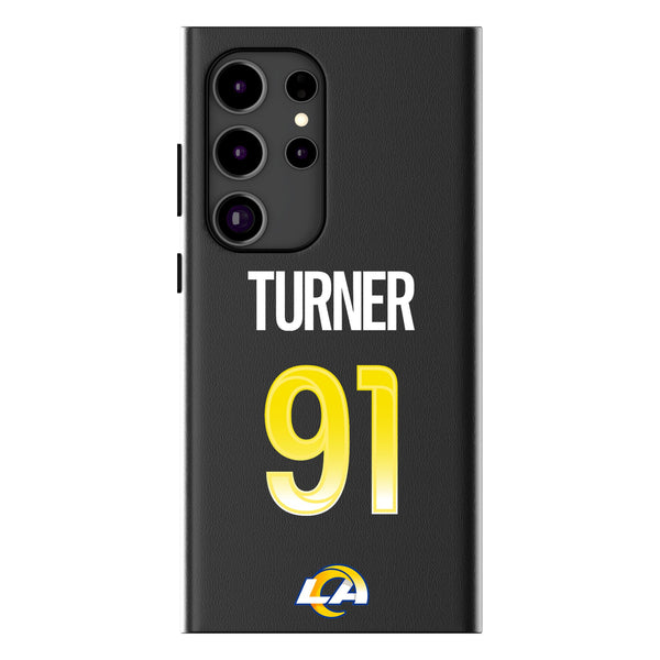 Kobie Turner Los Angeles Rams 91 Ready Galaxy MagSafe Compatible Phone Case for Samsung Galaxy