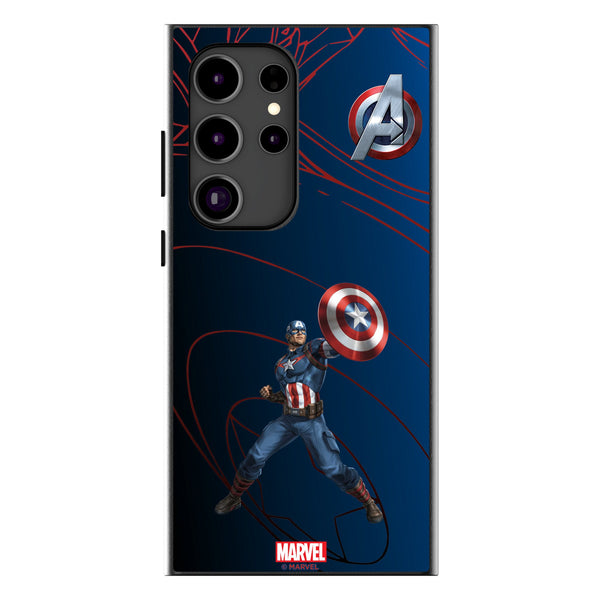 Marvel Avengers Captain America MechLine Galaxy MagSafe Compatible Phone Case for Samsung Galaxy