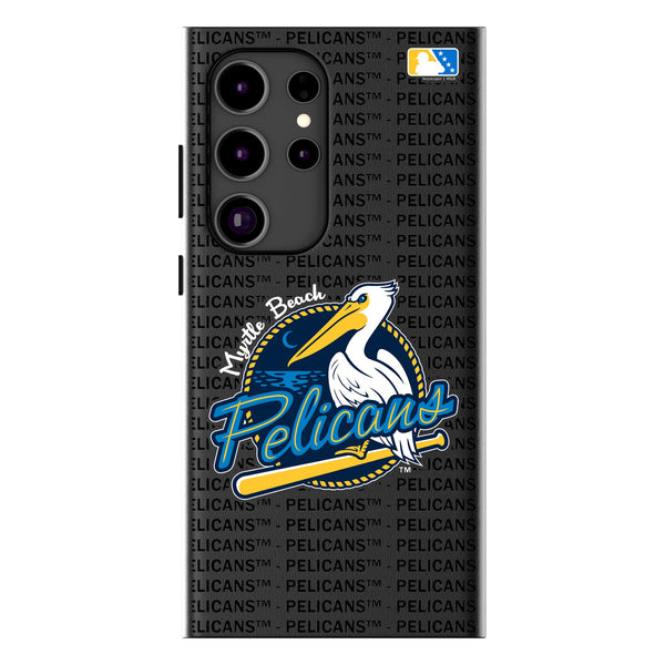 Myrtle Beach Pelicans Text Backdrop Galaxy MagSafe Compatible Phone Case