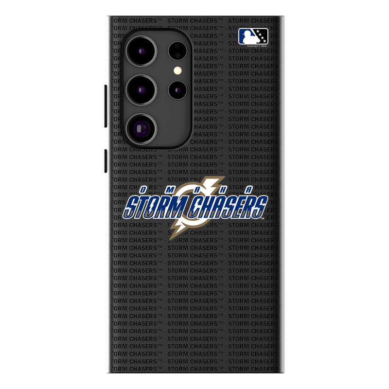 Omaha Storm Chasers Text Backdrop Galaxy MagSafe Compatible Phone Case