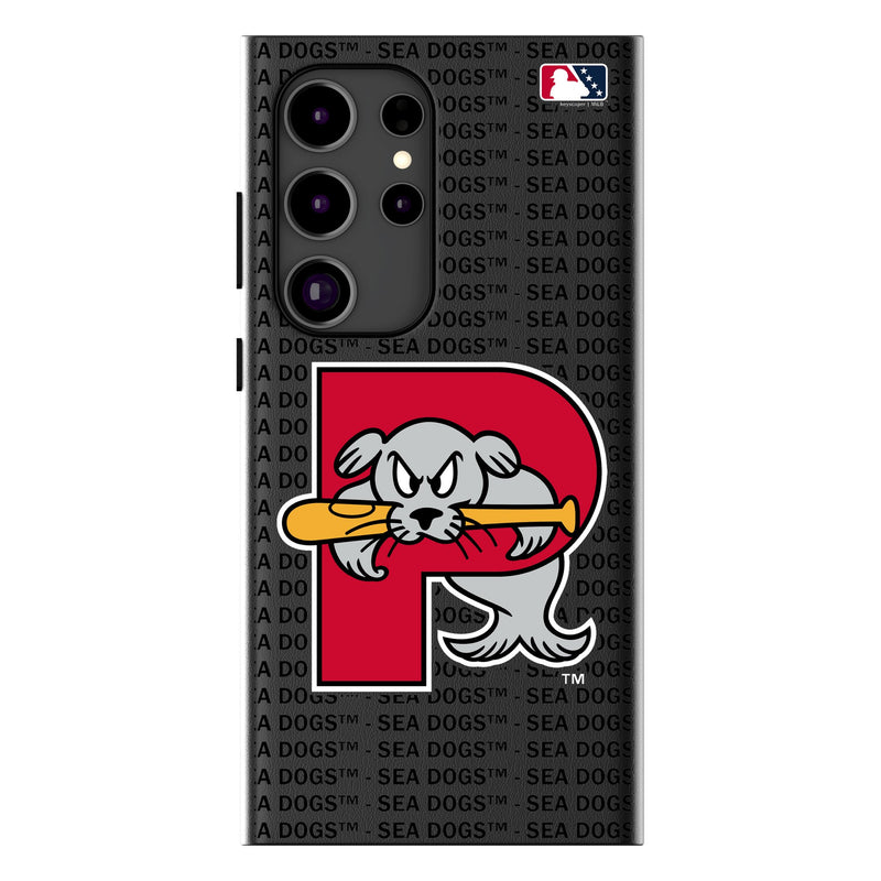 Portland Sea Dogs Text Backdrop Galaxy MagSafe Compatible Phone Case