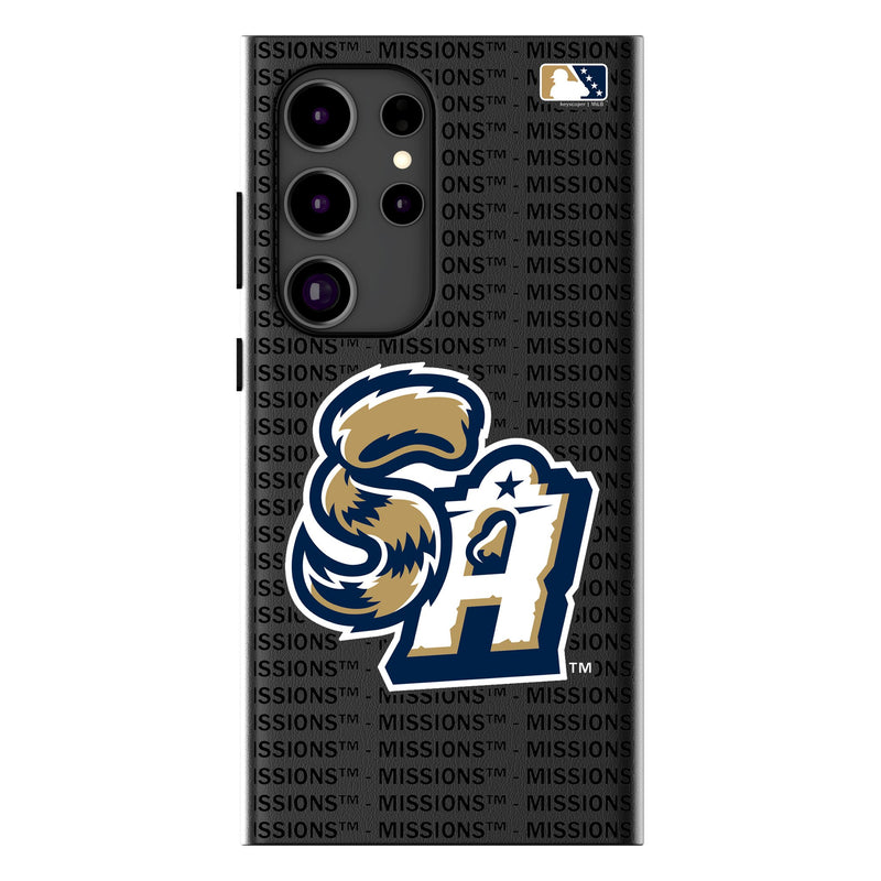 San Antonio Missions Text Backdrop Galaxy MagSafe Compatible Phone Case