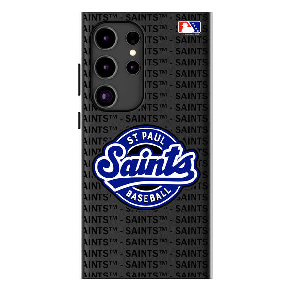 St. Paul Saints Text Backdrop Galaxy MagSafe Compatible Phone Case