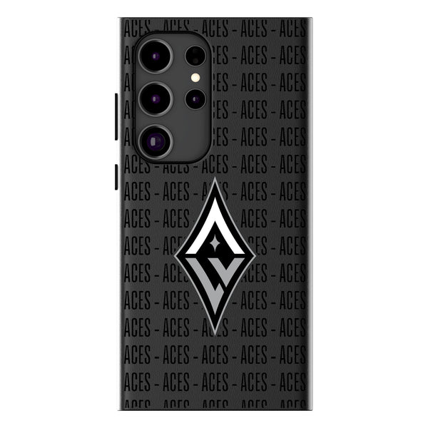 Las Vegas Aces Text Backdrop Galaxy MagSafe Compatible Phone Case