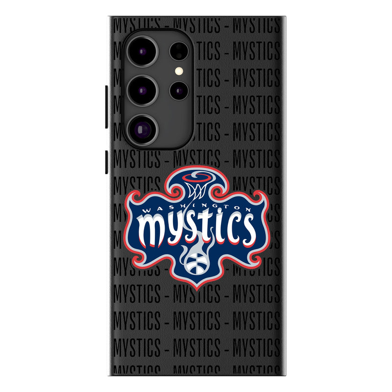 Washington Mystics Text Backdrop Galaxy MagSafe Compatible Phone Case