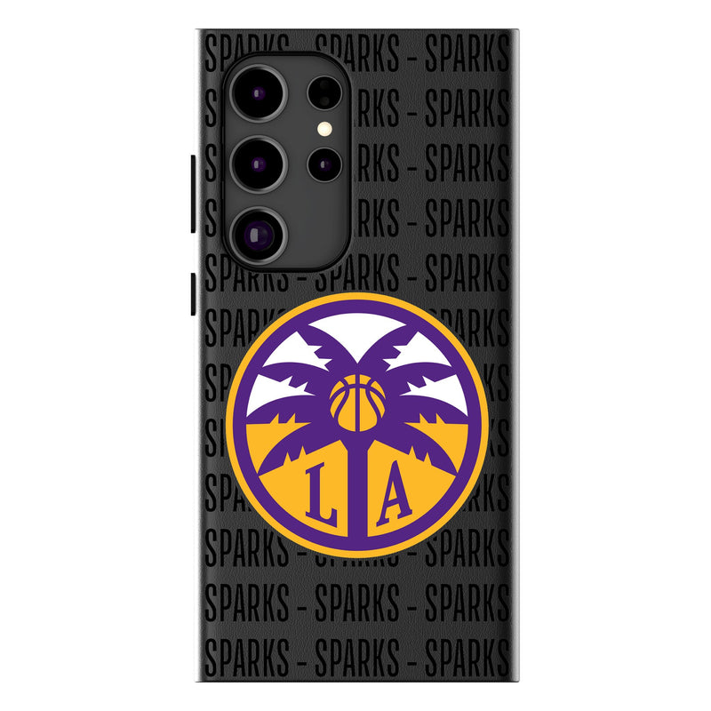 Los Angeles Sparks Text Backdrop Galaxy MagSafe Compatible Phone Case