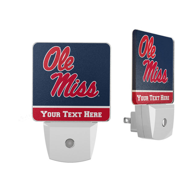 University of Mississippi Rebels Personalized Endzone Solid Night Light 2-Pack