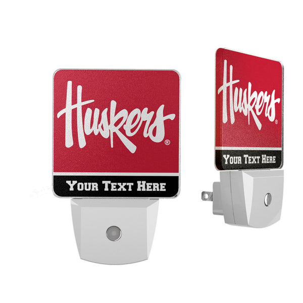 University of Nebraska Huskers Personalized Endzone Solid Night Light 2-Pack