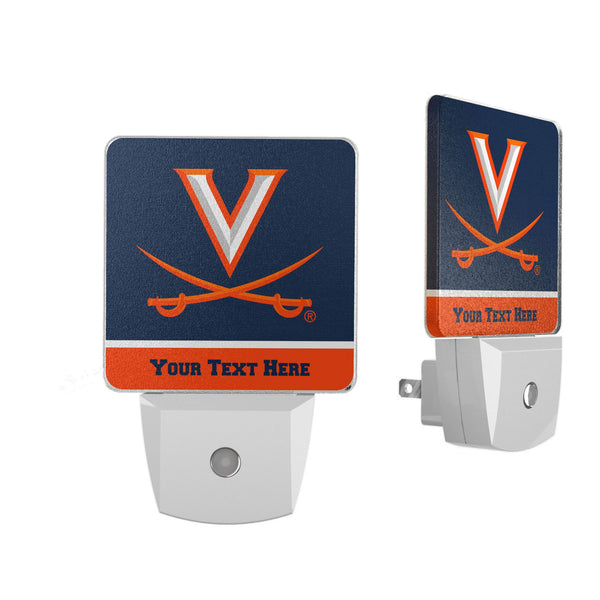 University of Virginia Cavaliers Personalized Endzone Solid Night Light 2-Pack