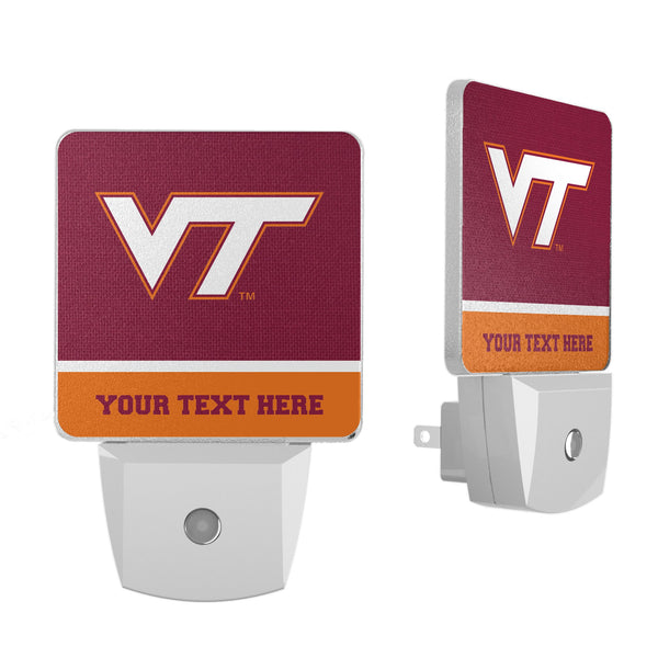 Virginia Tech Hokies Personalized Endzone Solid Night Light 2-Pack