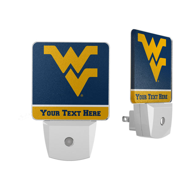 West Virginia University Mountaineers Personalized Endzone Solid Night Light 2-Pack