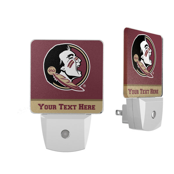 Florida State University Seminoles Personalized Endzone Solid Night Light 2-Pack