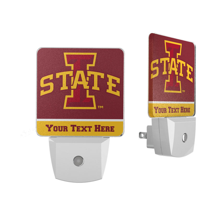 Iowa State University Cyclones Personalized Endzone Solid Night Light 2-Pack