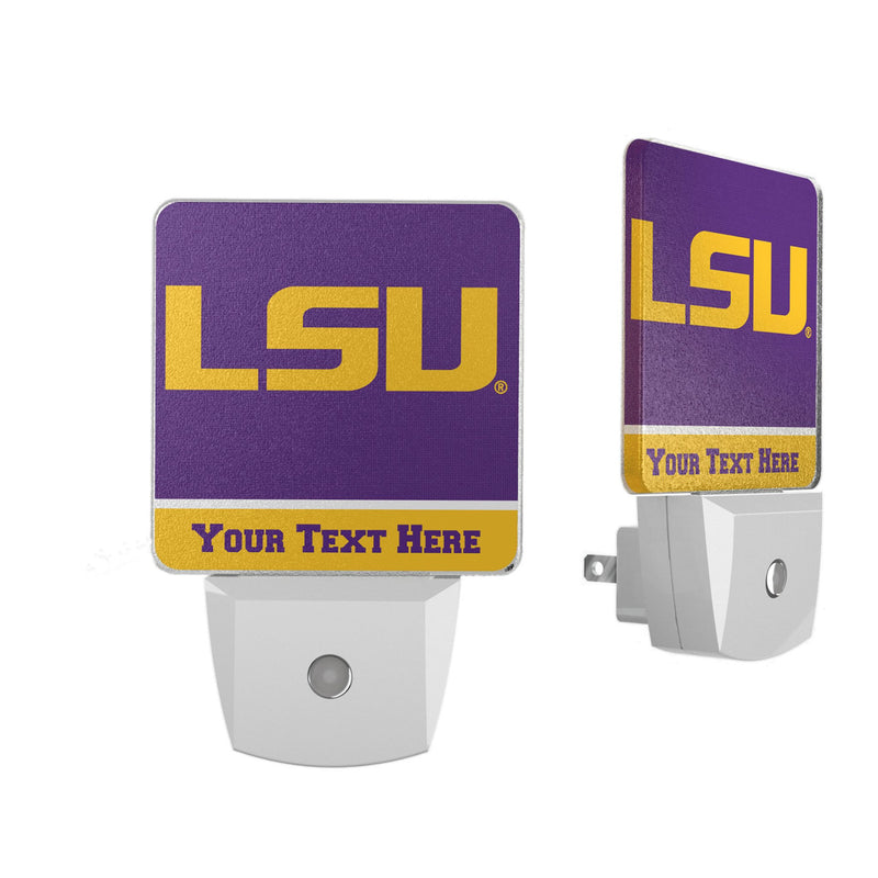 Louisiana State University Tigers Personalized Endzone Solid Night Light 2-Pack