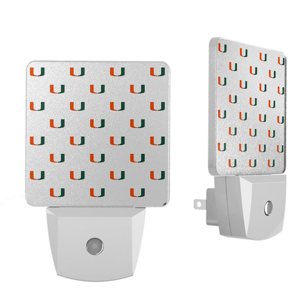 University of Miami Hurricanes Fashion Pattern Night Light 2-Pack
