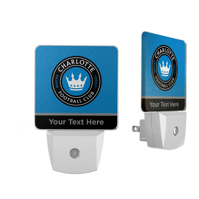 Charlotte FC Personalized Endzone Solid Night Light 2-Pack