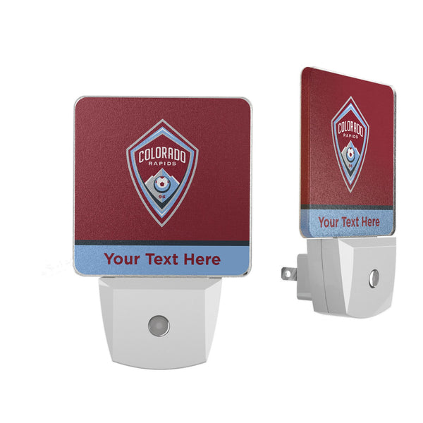 Colorado Rapids Personalized Endzone Solid Night Light 2-Pack