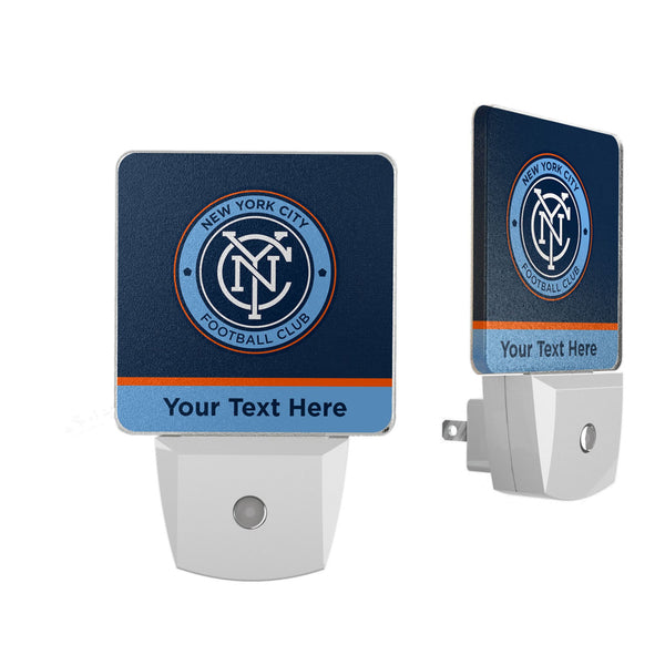 New York City FC Personalized Endzone Solid Night Light 2-Pack