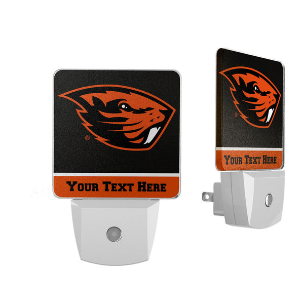 Oregon State University Beavers Personalized Endzone Solid Night Light 2-Pack