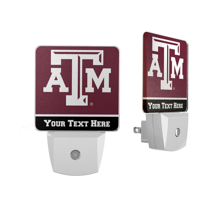 Texas A&M University Aggies Personalized Endzone Solid Night Light 2-Pack