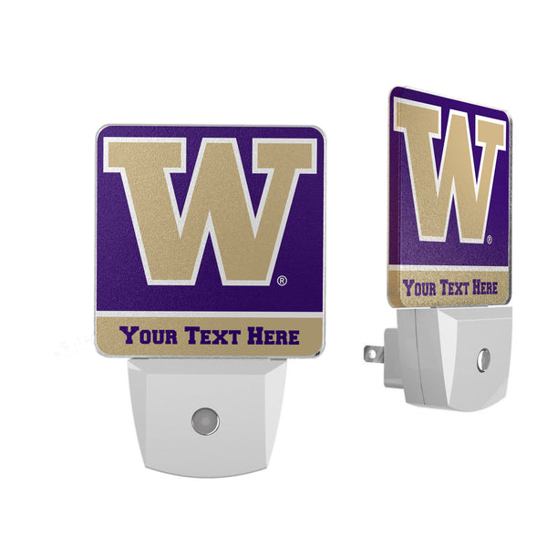 University of Washington Huskies Personalized Endzone Solid Night Light 2-Pack