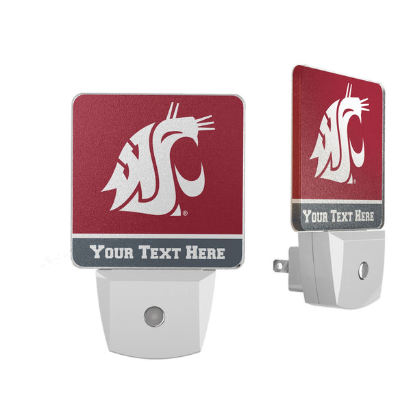 Washington State University Cougars Personalized Endzone Solid Night Light 2-Pack