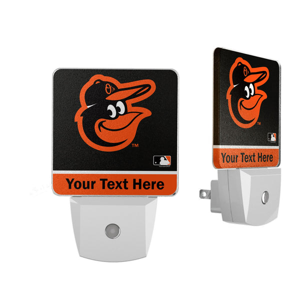 Baltimore Orioles Personalized Endzone Solid Night Light 2-Pack